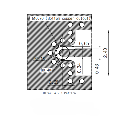 Evaluation Test Board (Microstrip Type) : Size: 40 mm X 30 mm (DC to 67 GHz) Evaluation Test Board (Microstrip Type) : Size: 40 mm X 30 mm (DC to 67 GHz)